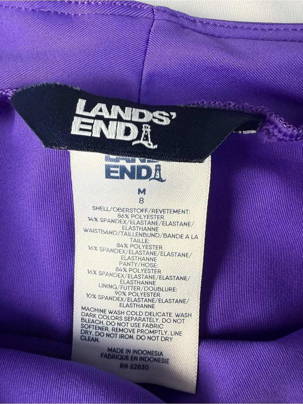 Lands' End White and Purple Girls' Rash Guard Swim Set